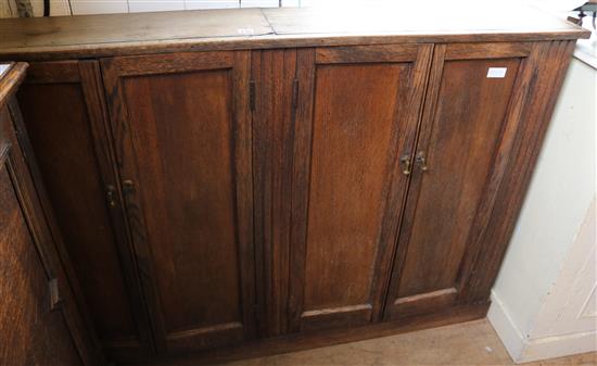 Oak four door cabinet